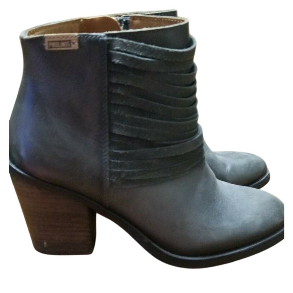 PIKOLINOS Gray Leather Ankle Boots. Size 39/US 8.5-9 - Picture 2 of 9